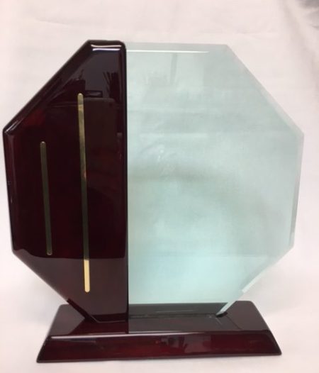 Octagon Rosewood and Glass Award