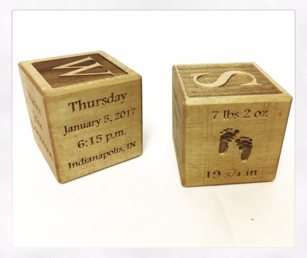 Wood Baby Block Keepsake